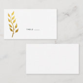 Elegant Gold Leaf Wedding Platzkarte (Vorne/Hinten)