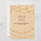 Elegant Gold Leaves with Black Wedding Invitation Einladung (Rückseite)
