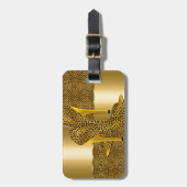 Elegant Gold Leopard High Heel Shoes Animal Gepäckanhänger (Vorderseite vertikal)