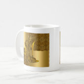 Elegant Gold Leopard High Heel Shoes Animal Kaffeetasse (Vorderseite Links)