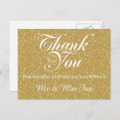 Elegant Gold Liebe Hearts Confetti Vielen Dank Postkarte (Vorne/Hinten)