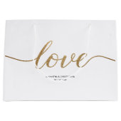 Elegant Gold Liebe Script Wedding benutzerdefinier Große Geschenktüte (Vorderseite)