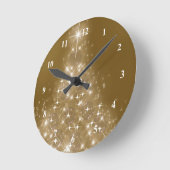 Elegant Gold Lighted Christmas Tree Runde Wanduhr (Winkel)