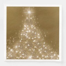 Elegant Gold Lighted Christmas Tree Serviette