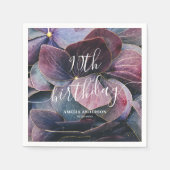 Elegant Gold Lila Blue Hydrangeas 90. Geburtstag Serviette (Vorderseite)