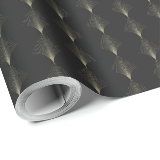 Elegant Gold Line Geometric Pattern Geschenkpapier (Rolleneckpunkt)