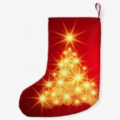 Elegant Gold Lit Weihnachtsbaum Kleiner Weihnachtsstrumpf (Rückseite)