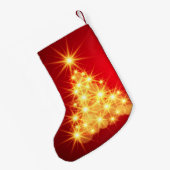 Elegant Gold Lit Weihnachtsbaum Kleiner Weihnachtsstrumpf (Rückseite (Hängend))