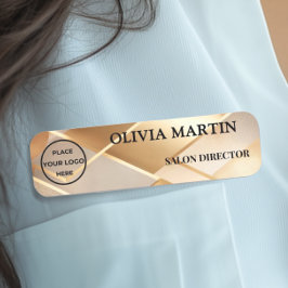 Elegant Gold Logo Magnetic Name Badge Namensschild