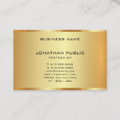 Elegant Gold Look Monogram Initial Personalisiert Visitenkarte (Rückseite)