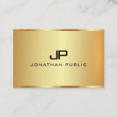 Elegant Gold Look Monogram Initial Personalisiert Visitenkarte (Vorderseite)