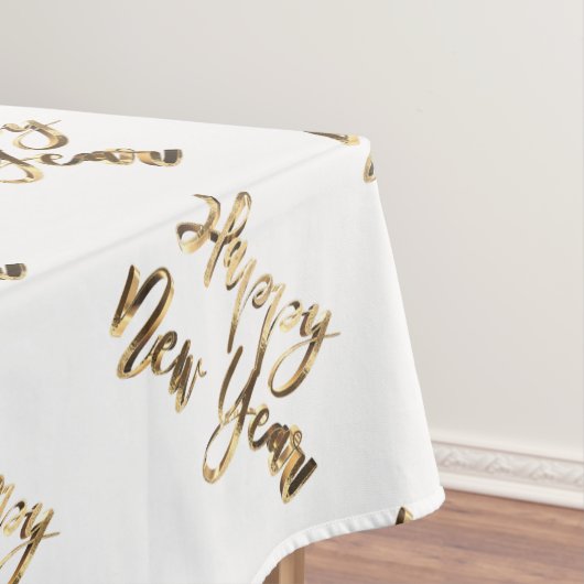 Elegant Gold Look Script glücklich Neues Jahr Tischdecke (Beispiel)