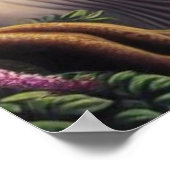 Elegant Gold Lord Krishna Art Poster (Ecke)