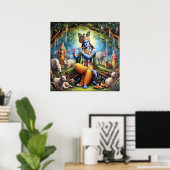 Elegant Gold Lord Krishna Art Poster (Heimbüro)