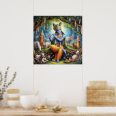 Elegant Gold Lord Krishna Art Poster (Küche)
