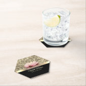 Elegant Gold, Lotus Blume Yoga Instructor Untersetzer (Vor Ort)