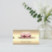 Elegant Gold Lotus Blume Yoga Instructor Visitenkarte (Stehend Vorderseite)