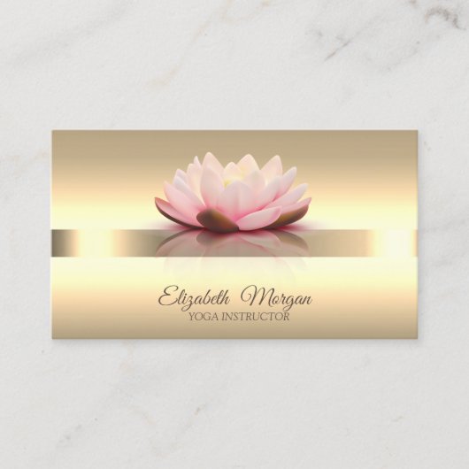 Elegant Gold Lotus Blume Yoga Instructor Visitenkarte (Vorderseite)