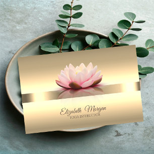 Elegant Gold Lotus Blume Yoga Instructor Visitenkarte