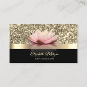 Elegant Gold, Lotus Blume Yoga Instructor Visitenkarte (Vorderseite)
