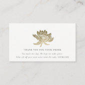 ELEGANT GOLD LOTUS FLORAL LOGO SHOPPPING DANKEN VISITENKARTE (Vorderseite)