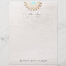 Elegant Gold Lotus Mandala Naturmedizin Briefkopf