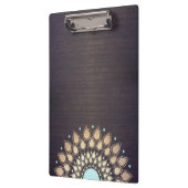Elegant Gold Lotus Mandala Wood Yoga Instructor Klemmbrett (Links)