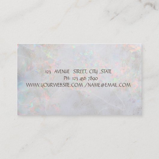 Elegant Gold Lotus Opal Yoga Instructor Visitenkarte (Rückseite)