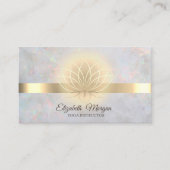 Elegant Gold Lotus Opal Yoga Instructor Visitenkarte (Vorderseite)