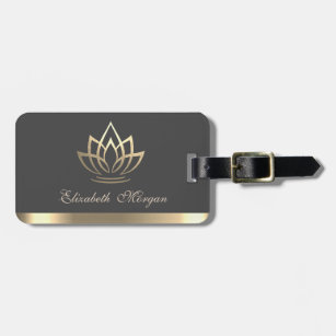 Elegant Gold Lotus, Yoga Gepäckanhänger