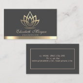 Elegant Gold Lotus, Yoga Instructor Visitenkarte (Vorne/Hinten)