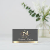 Elegant Gold Lotus, Yoga Instructor Visitenkarte (Stehend Vorderseite)