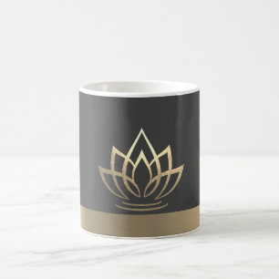 Elegant Gold Lotus, Yoga Kaffeetasse