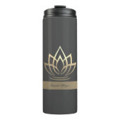 Elegant Gold Lotus, Yoga Thermosbecher (Vorderseite)