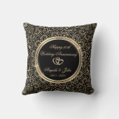 Elegant Gold Mandala 50. Hochzeitstag Kissen (Rückseite)