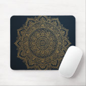 Elegant Gold Mandala auf Navy Mousepad (Mit Mouse)