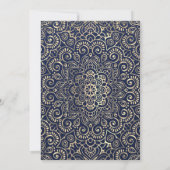 Elegant Gold Mandala Blue First Holy Communion Einladung (Rückseite)