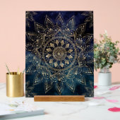 Elegant Gold Mandala Blue Galaxy Acrylschild (Hochzeit)
