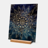 Elegant Gold Mandala Blue Galaxy Acrylschild (Winkel)
