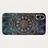 Elegant Gold Mandala Blue Galaxy Case-Mate iPhone Hülle (Rückseite (Horizontal))