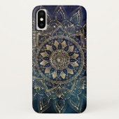 Elegant Gold Mandala Blue Galaxy Case-Mate iPhone Hülle (Rückseite)