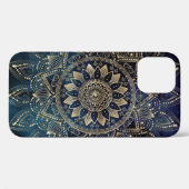 Elegant Gold Mandala Blue Galaxy Case-Mate iPhone Hülle (Rückseite (Horizontal))