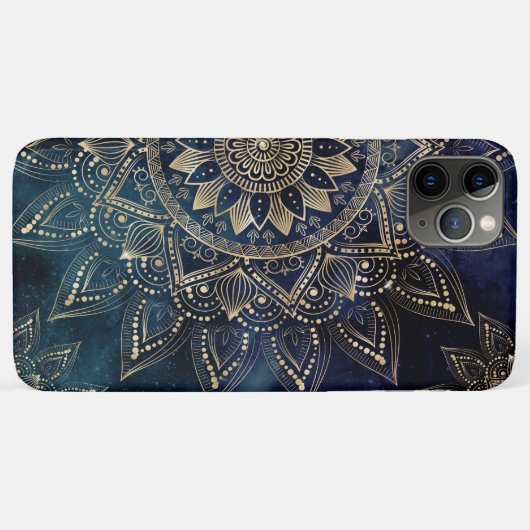 Elegant Gold Mandala Blue Galaxy Case-Mate iPhone Hülle (Rückseite (Horizontal))