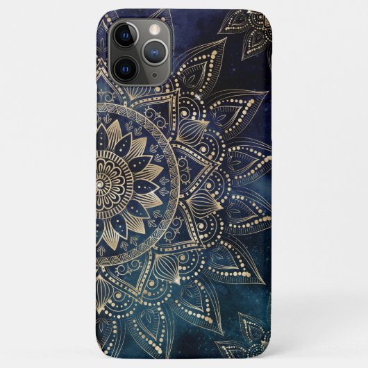 Elegant Gold Mandala Blue Galaxy Case-Mate iPhone Hülle (Rückseite)