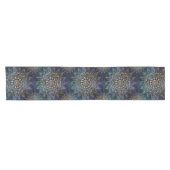 Elegant Gold Mandala Blue Galaxy Kurzer Tischläufer (Horizontal)