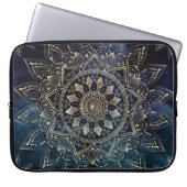 Elegant Gold Mandala Blue Galaxy Laptopschutzhülle (Vorderseite)