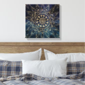 Elegant Gold Mandala Blue Galaxy Leinwanddruck (Insitu (Schlafzimmer))