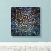 Elegant Gold Mandala Blue Galaxy Leinwanddruck (Insitu (Holzboden))