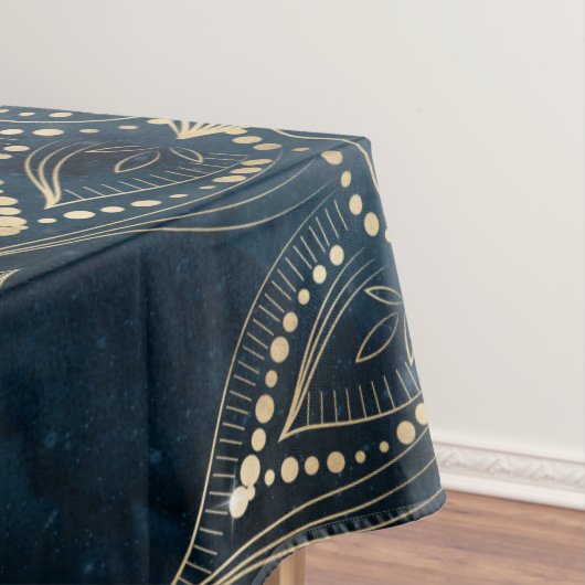 Elegant Gold Mandala Blue Galaxy Tischdecke (Beispiel)