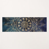 Elegant Gold Mandala Blue Galaxy Yogamatte (Vorderseite (Horizontal))